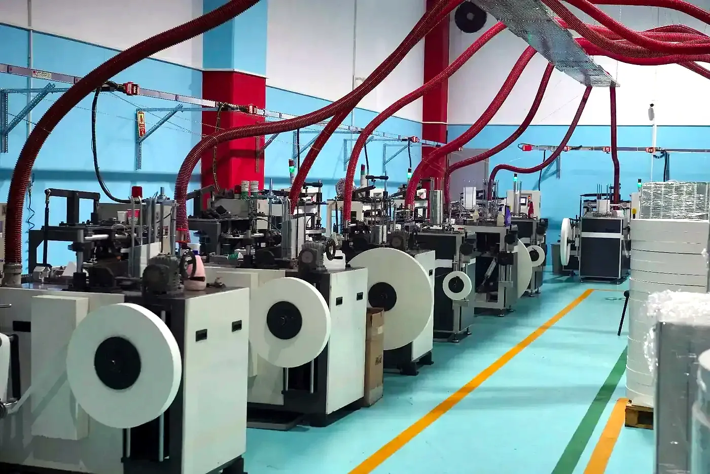 Paper cups on the production line