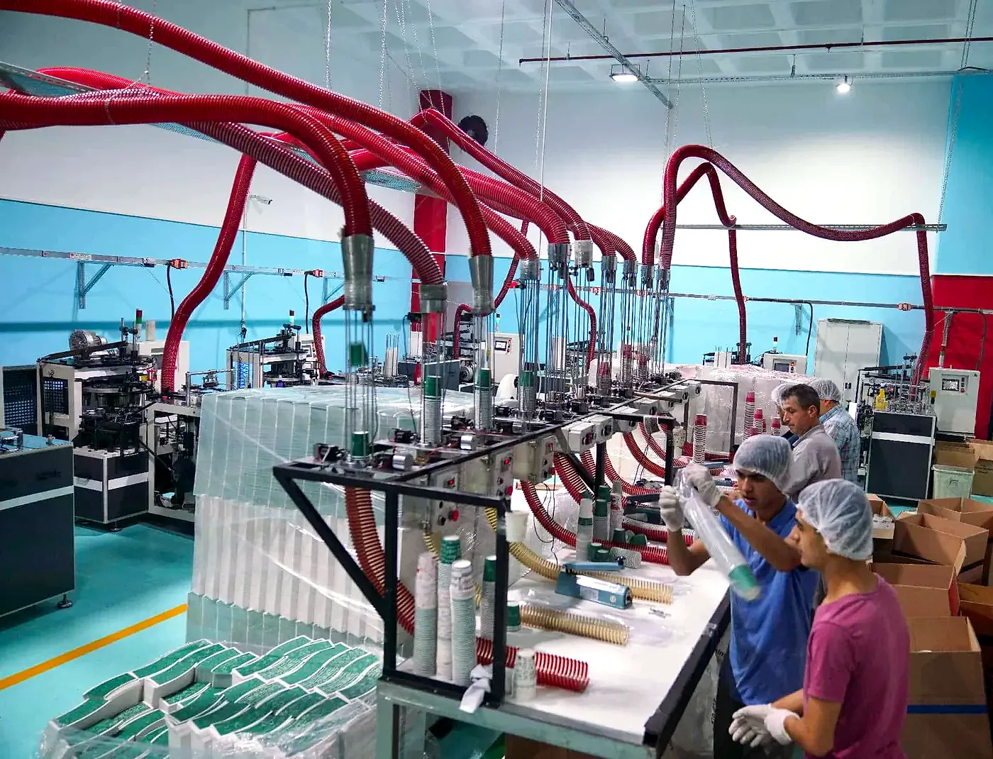 Operators and quality control on the production line